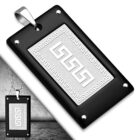  Fekete és ezüst színű, görög mintás nemesacél medál