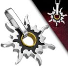 Három színű, nap alakú nemesacél medál