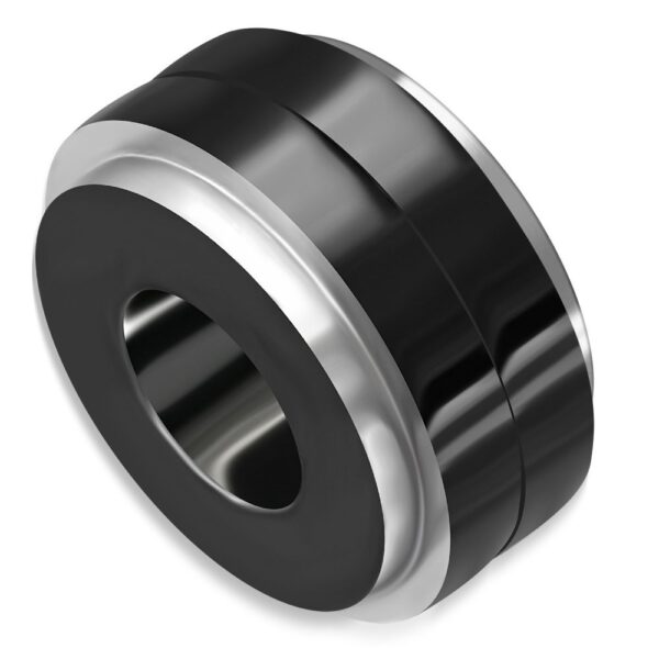 Fekete színű karika nemesacél medál