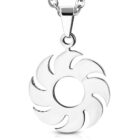 Ezüst színű, fűrészlap alakú nemesacél medál