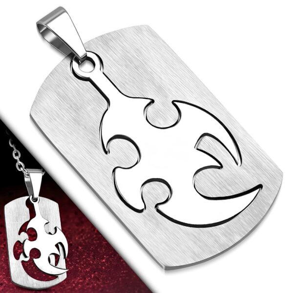 Ezüst színű, gravírozható, nonfiguratív mintás nemesacél medál