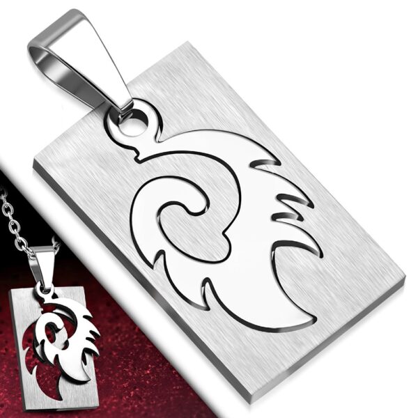   Ezüst színű, két részes, gravírozható kivágott nonfiguratív mintás nemesacél medál