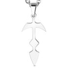 Ezüst színű, törzsi kereszt alakú nemesacél medál