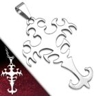 Ezüst színű, Fleur de Lis alakú nemesacél medál