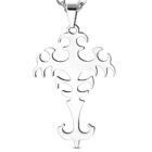 Ezüst színű, Fleur de Lis alakú nemesacél medál