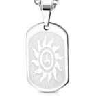  Ezüst színű, gravírozható, nap mintás nemesacél medál