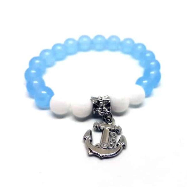 Sea - Horgonnyal díszített rugalmas gyöngy bizsu karkötő