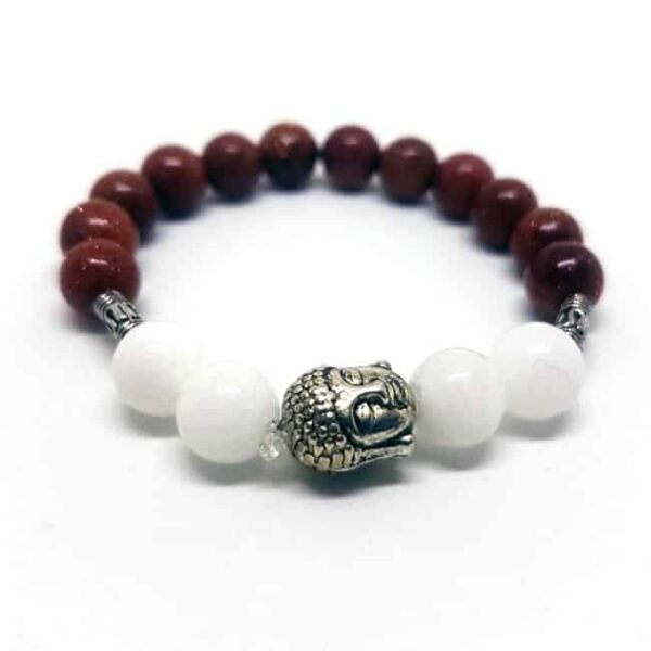 Tree - Buddha fejjel díszített rugalmas gyöngy bizsu karkötő