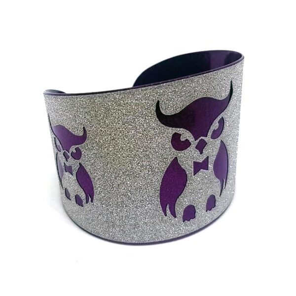 Cowl - Bagoly mintával díszített merev bizsu karkötő