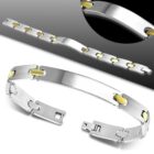 Arany és ezüst színű, gravírozható nemesacél karkötő