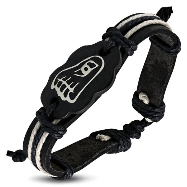 Bőr karkötő lábnyom mintás dísszel