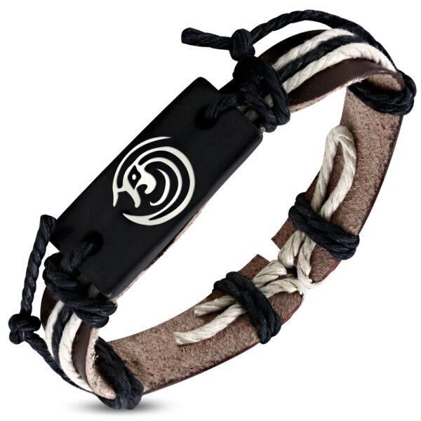 Bőr karkötő nonfiguratív mintás dísszel