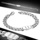 Ezüst színű nemesacél karkötő, cirkónia kristályos dísszel