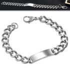 Ezüst színű nemesacél karkötő, gravírozható dísszel