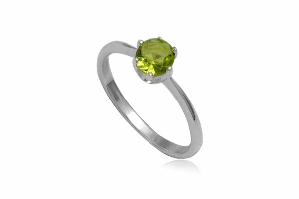 925 Ezüst gyűrű zöld cirkónia kristállyal