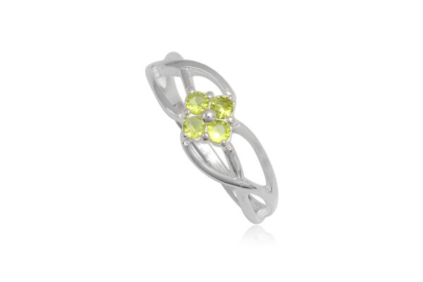 925 Ezüst gyűrű zöld cirkónia kristállyal