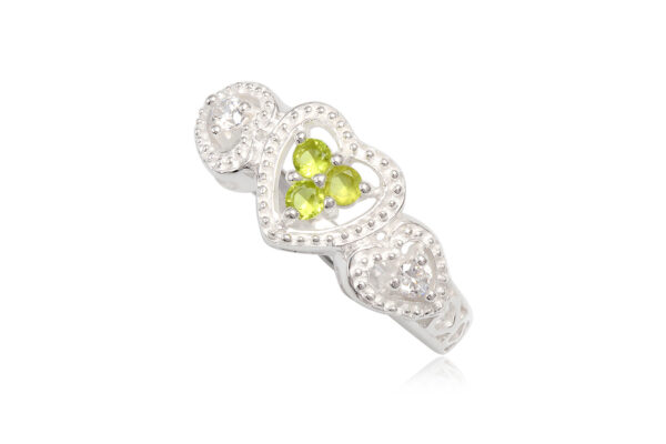 925 Ezüst gyűrű zöld cirkónia kristállyal