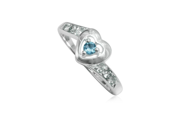 925 Ezüst gyűrű kék cirkónia kristállyal