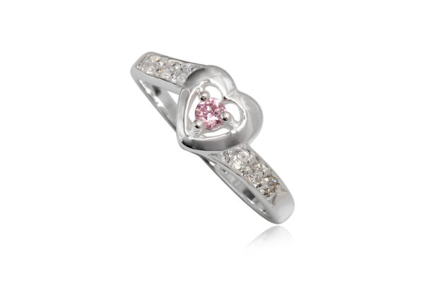925 Ezüst gyűrű rózsaszín cirkónia kristállyal