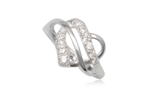 925 Ezüst gyűrű fehér cirkónia kristállyal