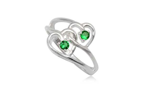 925 Ezüst gyűrű zöld cirkónia kristállyal