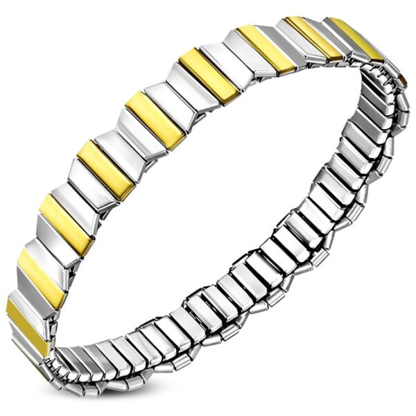 Arany és ezüst színű, rugalmas nemesacél karlánc ékszer