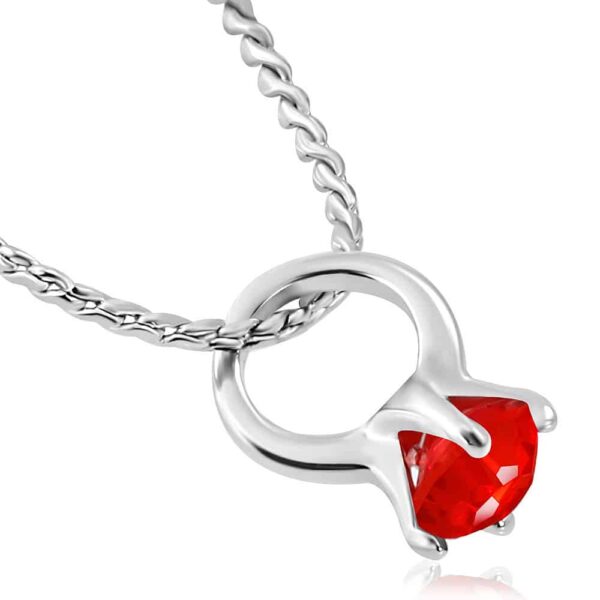 Gyűrűs, cirkónia kristállyal díszített ezüst színű nyaklánc