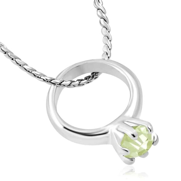 Gyűrűs, cirkónia kristállyal díszített ezüst színű nyaklánc