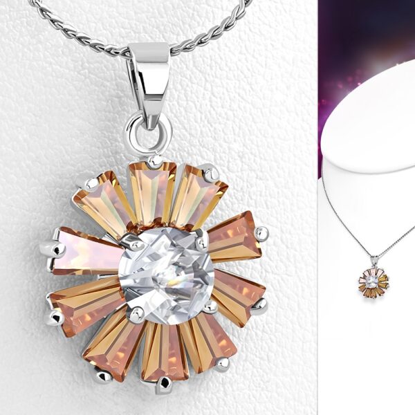 Virág alakú cirkónia kristályos divat nyaklánc