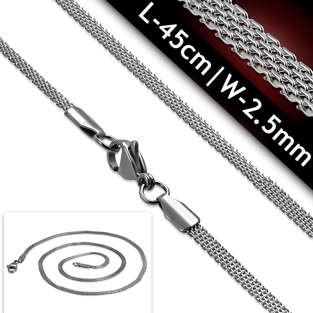 images Ezüst színű, lapos nemesacél nyaklánc ékszer