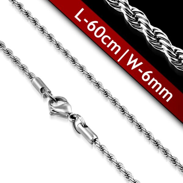 Ezüst színű nemesacél nyaklánc