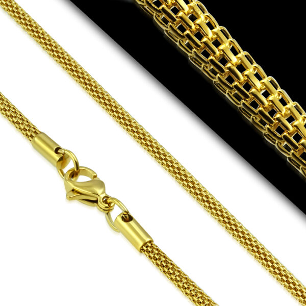 Elegáns hálószövésű aranyszínű nyaklánc