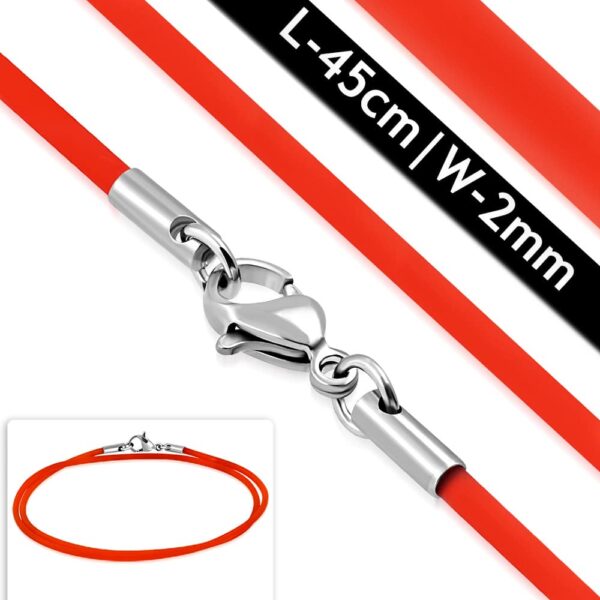 Piros színű, kaucsuk vékony nyaklánc medálokhoz