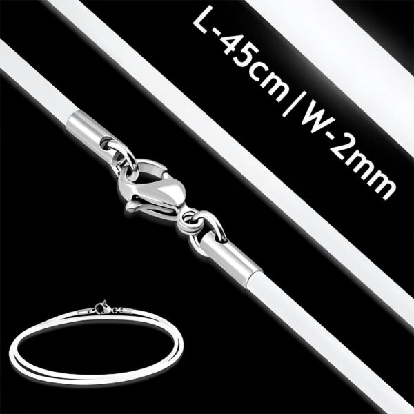 Fehér színű, kaucsuk vékony nyaklánc medálokhoz