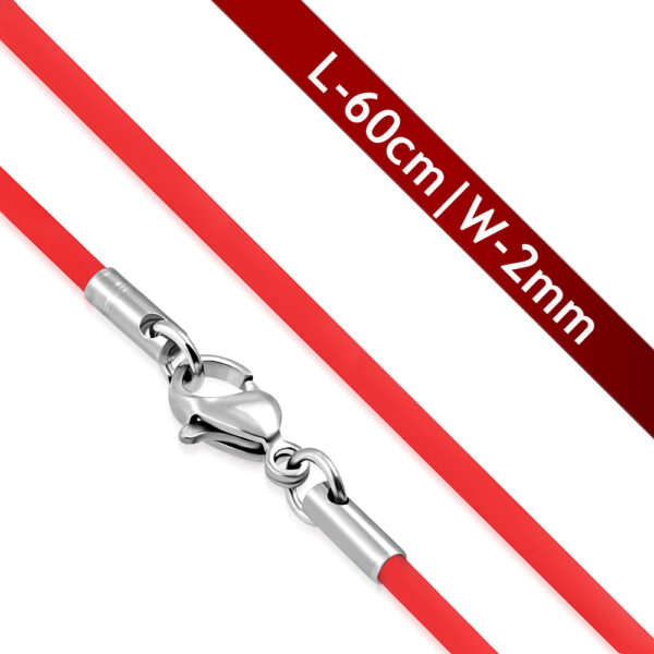 Piros színű, kaucsuk vékony nyaklánc medálokhoz