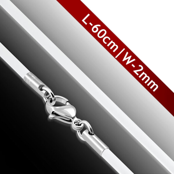 Fehér színű, kaucsuk vékony nyaklánc medálokhoz