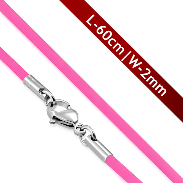 Rózsaszín, kaucsuk vékony nyaklánc medálokhoz 2.0