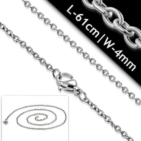 4 mm - 60 cm hosszú - Nemesacél nyaklánc