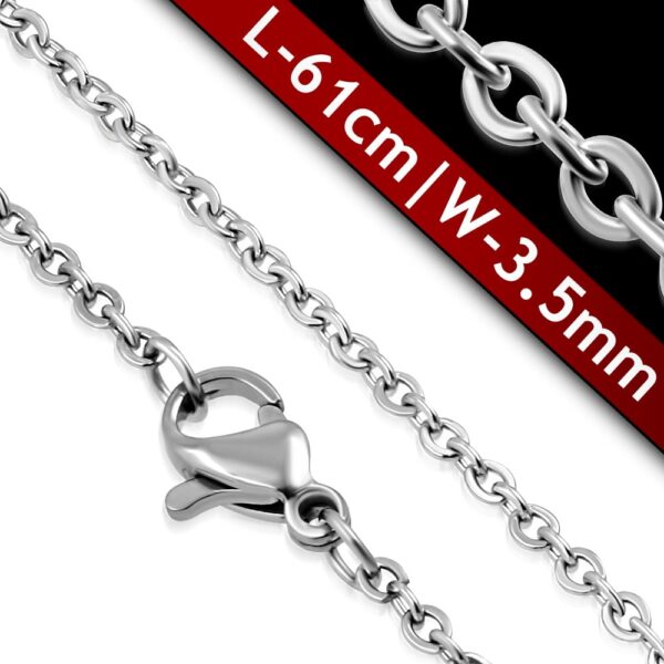 Ezüst színű nemesacél nyaklánc ékszer 61 cm