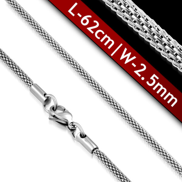 Ezüst színű nemesacél nyaklánc ékszer