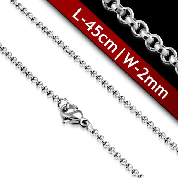 Ezüst színű nemesacél nyaklánc