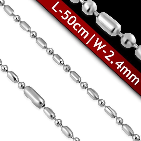 Ezüst színű nemesacél nyaklánc