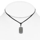 Kétrészes nemesacél medállal, fonal lánccal