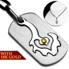 Kétrészes nemesacél medállal, fonal lánccal