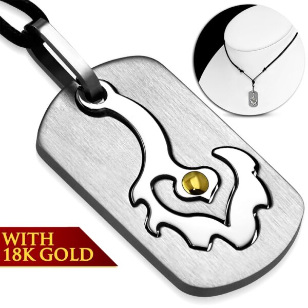 Kétrészes nemesacél medállal, fonal lánccal