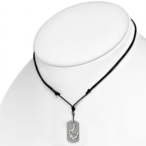 Kétrészes nemesacél medállal, fonal lánccal