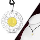 Ikrek nemesacél medál, fonal lánccal