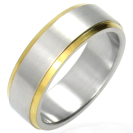 2 színű nemesacél gyűrű, karikagyűrű ékszer