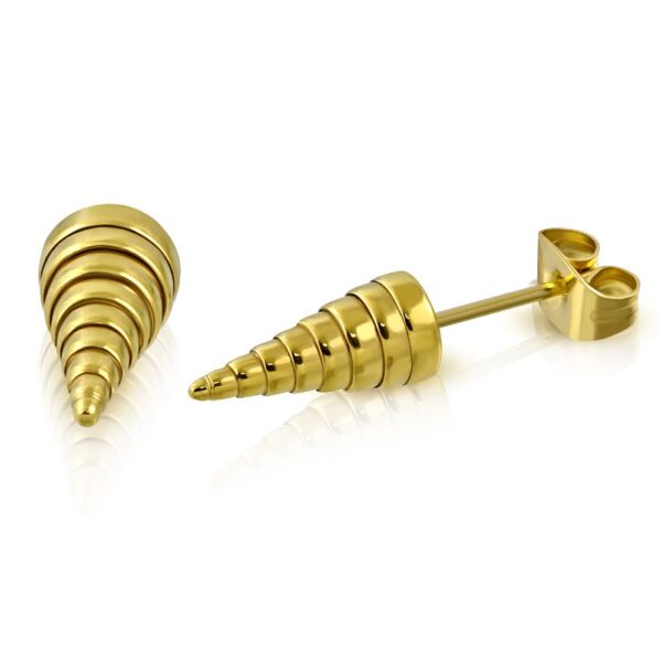 Arany színű kúp alakú nemesacél fülbevaló