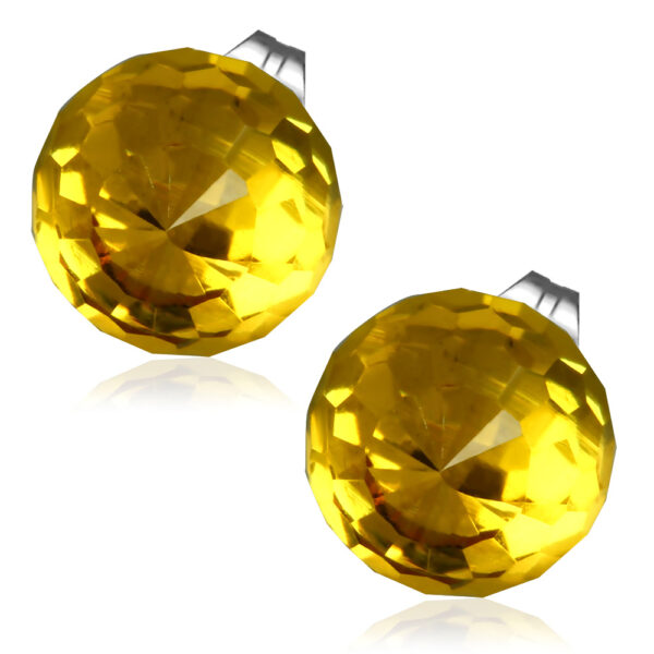 Topáz színű gömb nemesacél fülbevaló 